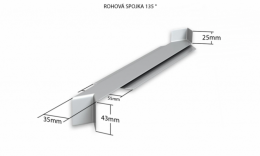 Venkovní pozinkované parapety nos 40 mm - Hliníková R - spojka 135° (k venkovním pozinkovaným parapetům) NOS 40 mm