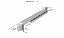 Venkovní hliníkové tažené parapety nos 40 mm - Hliníková R - spojka 135° (k venkovním taženým parapetům) NOS 40 mm
