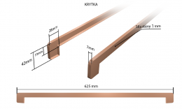 Vnitřní dřevotřískové parapety nos 40 mm - Plastová krytka oboustranná boční 600 mm (k DŘEVOTŘÍSKOVÝM parapetům)